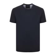 Emporio Armani Herr Logo T-shirt i Lyocell och Bomull Blue, Herr