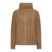 Max Mara Vitalba Oversized Tröja Kamel Ribbstickad Brown, Dam