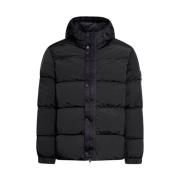 Stone Island Svart Huva med Nylonband Black, Herr