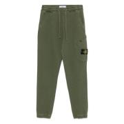 Stone Island Grön Jogger Mjuk Ficka Byxor Green, Herr