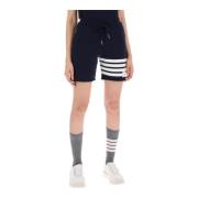 Thom Browne 4-Bar sportshorts med ikoniskt motiv Blue, Dam