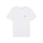 Maison Kitsuné Logo Applique Kortärmad T-shirt White, Herr