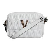 Versace Quiltad Nappa Läder Crossbody Väska White, Dam