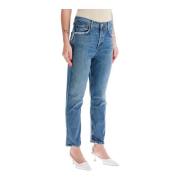 Agolde Croppade Jeans med Fransar Blue, Dam