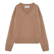 Ami Paris V-ringad Topp Beige, Dam