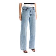 Alexander Wang Boxer Insert Denim Jeans Blue, Dam