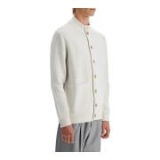 Brunello Cucinelli Dubbelstickad Kofta med Fickor White, Herr