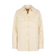 MC2 Saint Barth Rutig Kort Skjorta Beige, Dam