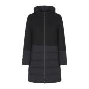 Herno Svart Diagonal Ull Parka Eco-Age Black, Dam