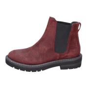 Moma Vintage Mocka Ankelboots för kvinnor Red, Dam