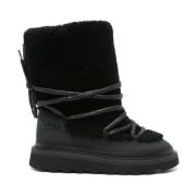 Woolrich Svart Shearling Mid-Calf Stövlar Black, Dam