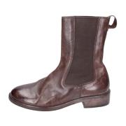 Moma Vintage Läder Ankelboots för Kvinnor Brown, Dam