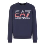 Emporio Armani EA7 Blå Herrlogosweatshirt Blue, Herr