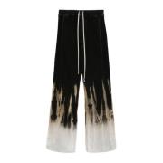 Rick Owens Svart Terra Denim Pusher Byxor Multicolor, Dam