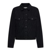 Fendi Svart Denimjacka med FF Motif Black, Dam