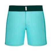 Vilebrequin Färgblock stretch badshorts med platt midja för män Blue, ...