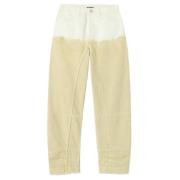 Jil Sander Vit Beige Byxor Stilfull Mode Beige, Dam