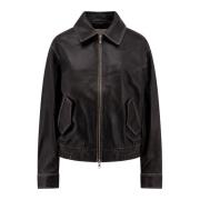 Dunst Leather Jackets Black, Dam