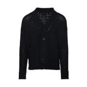 Roberto Collina Svart Cardigan Sweater Rt3409 Black, Herr