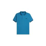 Fred Perry Bomullspolo med dubbelrandig Blue, Herr