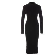 Michael Kors Svart Merino Mock Neck Klänning Black, Dam