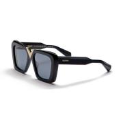 Valentino V-Light Gold Solglasögon i Svart Black, Unisex