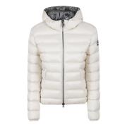 Colmar Ivory Nylon Hooded Puffer Jacka Beige, Dam