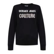 Versace Jeans Couture Sweatshirt med skimrande applikationer Black, Da...