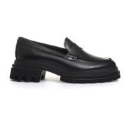 Hogan Svart läder mockasin loafer Black, Dam