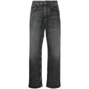 Agolde Svarta höga midja cropped jeans Black, Dam