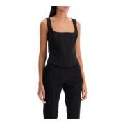 Giuseppe Di Morabito Stretch ull korsett topp med byglar Black, Dam