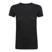 Majestic Filatures Svarta Linne Elastan T-shirts och Polos Black, Dam