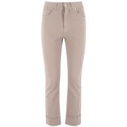 Panicale Jewelled High-Waisted Trousers Beige, Dam