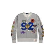 Polo Ralph Lauren Vintage Basketboll-Multi-Patch Sweatshirt Gray, Herr