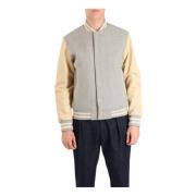 Schott NYC Slim Fit Ull Varsity Jacka Gray, Herr