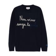 MC2 Saint Barth Blå Stickad Crew Neck Tröja Blue, Herr