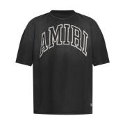 Amiri Svart Bomull T-shirt med Logopatch Black, Herr