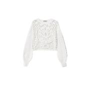 Twinset Snötröja Rak linje Vit White, Dam