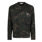 Valentino Garavani Camouflage Army Jersey Sweatshirt Multicolor, Herr