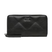 Calvin Klein Quiltad PU Läder Plånbok Black, Dam