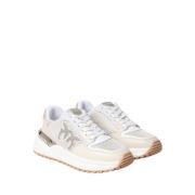 Pinko Sneaker i mocka och mesh Beige, Dam