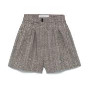 Golden Goose Blå Ull Herringbone Shorts Blue, Dam