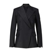 Windsor Elegant Randig Blazer Black, Dam