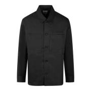 Maison Kitsuné Casual bomulls jersey overshirt Fw24 Black, Herr