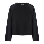 Nude Silkesärmat Crew Neck Sweater Black, Dam