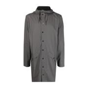 Rains Hooded Waterproof Jacket - Medium Grey Gray, Herr