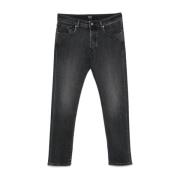 Incotex Svart Skinny Cut Denim Jeans Black, Herr