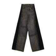 MM6 Maison Margiela Bred Ben Svart Denim Jeans Gray, Dam