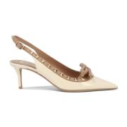 Valentino Garavani Vita Bow Slingback Pumps White, Dam