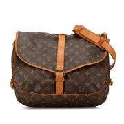 Louis Vuitton Vintage Pre-owned Canvas axelremsvskor Brown, Dam